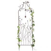Treillis en métal avec cloche 170 cm 93994 Aide à l'escalade Fiche de sol Porte-fleurs Colonne de treillis - Dandibo