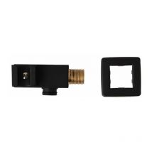 Kiamami Valentina - Support Pour Pommeau De Douche Avec Prise D'eau Carrée En Noir Mat