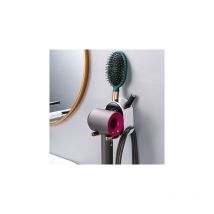 Support pour sèche-cheveux, sans perçage, pliable, rangement mural, accessoires de salle de bain, organisateur de salle de bain(noir)
