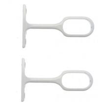 Cessot - Support pour tube ovale pour penderie, 30x15 mm, saillie 55 mm, blanc, 2 pièces