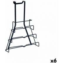 Porte-ustensiles de porte-ustensiles de cuisine fer noir couvercle de poêle à frire 27 x 37 x 9 cm (6 pièces)