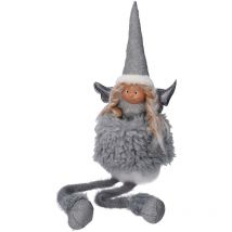 Ange assis en tissu gris cm23x15h76