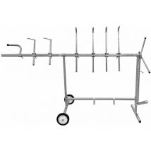Support Rotatif pour Panneaux Carrosserie Peinture Automotible Réparation - Capacité 300KG - Rotation à 180° - 6 Barres Réglables - Mobilité 2 Roues