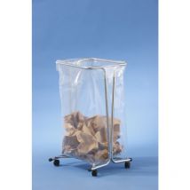 Support sac poubelle sur roulettes 100-110 litres - zingué sur roulettes Mottez B016CNM