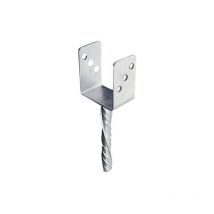 Support à sceller acier galvanisé gris, H.30 cm x section 70 x 70 mm