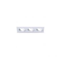 Support de Spot led Encastrable Triple Orientable 30° IP20 Blanc 258x93mm - perçage 240x80mm
