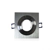 Superled - Support spot carré encastrable orientable aluminium Sans douille - Aluminium brillant