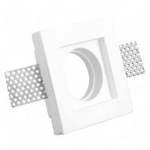 Sololed - Support spot encastrable carré en plâtre blanc 100x100x30 mm pour led GU10 et GU5.3