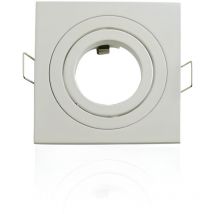 Support spot encastrable carré orientable blanc Blanc - Sans douille