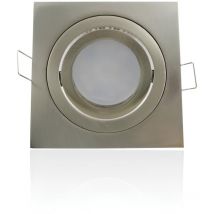 Support spot encastrable carré orientable brossé GU10 - Aluminium brossé