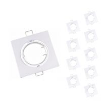 Support Spot Encastrable GU10 led Orientable Carré blanc (Pack d