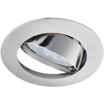 Leclubled - Spot rond encastrable et orientable Chrome Mat avec douille GU10 raccord protégé