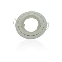 Support spot rond encastrable orientable blanc Blanc - Sans douille