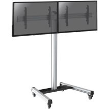 Kimex - Support sur roulettes pour 2 écrans tv 43'' - 49'' - Hauteur 175cm