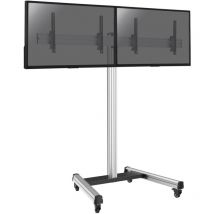 Support sur roulettes pour 2 écrans TV 43'' - 49'' - Hauteur 175cm - Inclinable