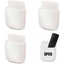 Support Telecommande Mural Boîte, Rangement pour Télécommande Auto Adhésive, Support de Telecommande Mural, pour la maison, le bureau, le téléphone