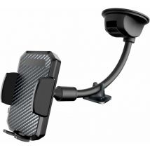 Support Téléphone Voiture Ventouse,Porte Smartphone Pare Brise Tableau de Bord avce Long Bras Col de Cygne pour Samsung