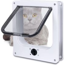 Grande Chatière Pour Chat 25 X 29 Cm Xl Blanc Chatière 4 Positions Avec Tunnel Pour Chat Et Petits Chiens Facile À Installer Et À Utiliser Chatières 