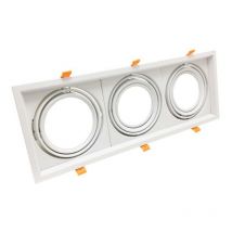 Support Triple Orientable BLANC Encastrable pour Ampoule AR111 -