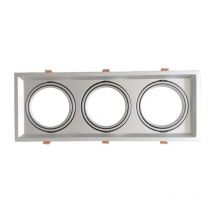 Support Triple Orientable INOX Encastrable pour Ampoules LED AR111 - SILUMEN