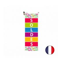 Interface Plv - Support ventouse Publiflam couleur blanc avec bâche soldes % - Fabrication française