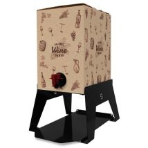 Supporto Per Contenitore Vino 15 Cm Bag 5l Con Vassoio In Ferro Alluminato Lisa Luxury Bacco Nero
