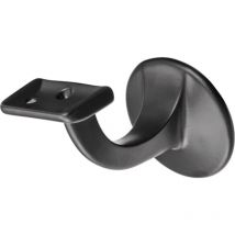 Supporto corrimano 3508 Alu.ku.-besch Nero d. Piastra a muro 56mm, supporto dritto Hermeta