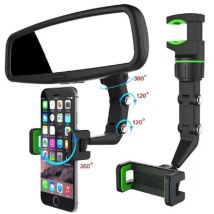 TRADE SHOP – Autospiegelhalterung für Handy und GPS – Universelle, anpassbare Halterung – Geeignet für Geräte 60-90 mm