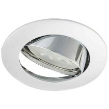 Porta faretto da incasso a soffitto GU5.3 MR16 DC12V orientabile 30° Cromo Rotondo IP20 - foratura 66mm