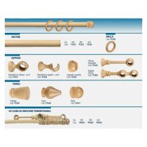 Supporto laterale a parete in legno naturale ø 28 mm
