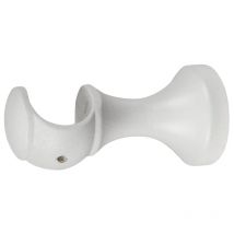 1 supporto monoblocco aperto da 8 cm per bastone legno diametro 28 mm - bianco