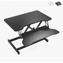 Office24 - Supporto pc monitor scrivania regolabile in altezza bianco nero Jallo Colore: Nero