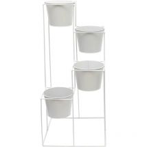 Supporto per piante con 4 fioriere in metallo Scandi 30 x 70 cm