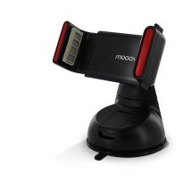 Supporto per smartphone a ventosa con pinza regolabile - Nero Mooov