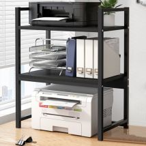 Shally Dogan - Mensola Salvaspazio Porta Microonde in Acciaio, Scaffale da Cucina con Ripiano Portaspezie, Unità di Mensole a 2 Scomparti con Piedini