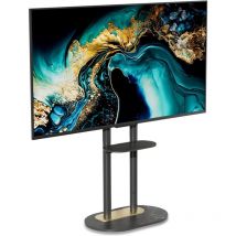 Supporto Porta TV da Pavimento Universale per 40-75 Pollici con Marmo Base Nero Portata 40kg Max VESA 600x400mm