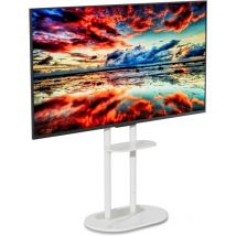 Supporto Porta tv da Pavimento Universale per 40-75 Pollici con Marmo Base Bianco Portata 40kg Max vesa 600x400mm