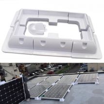 Supports de panneau solaire, en plastique ABS, équerre de fixation d'angle sans perçage, kit de montage pour toit, camping-car, bateau (blanc (7 en 1)