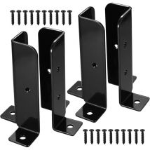 Supports de poteau de terrasse réglables, ensemble de 4 supports de base de poteau, garde-corps de terrasse, boîte aux lettres - Lntyq