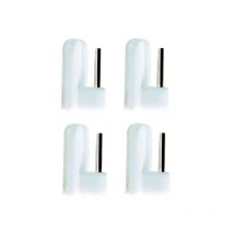 Portacañas adhesivo, blanco, 4 piezas