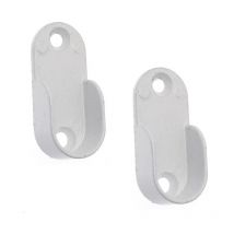 Cessot - Soporte final para tubo de armario ovalado, 30x15mm, blanco, 2 piezas