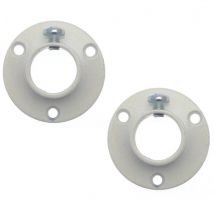 Soporte de nacimiento con base de 42mm para armario de 16mm de diámetro, 2 piezas, blanco