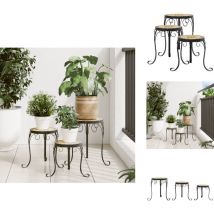 Supports pour plantes 3 pcs terre cuite et blanc céramique - Supports De Plantes - Jardinière - Table De Plante - Décoration Extérieur - Style