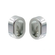 Supports pour tube de penderie ovale, avec 2 caches zamak chromé