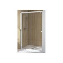 Kinedo - Porte Coulissante Supra Iii C 100cm Blanc Verre Transparent Pa1540btn