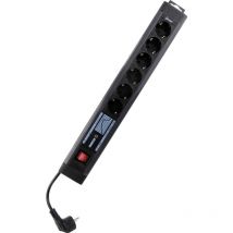 REV 0015663513 Steckdosenleiste mit Schalter 6fach Anthrazit, Schwarz Schutzkontakt 1 St.