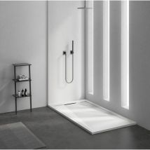 Supreme Concealed Waste White Stone Resin Ultra-Slim 25mm Rectangular Shower Tray - 1800 x 800