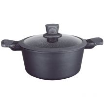 Supreme Kochtopf – Aluminiumguss – Marmorstein-Antihaftbeschichtung – Glasdeckel – PFOA-frei – 32 cm