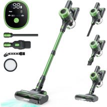 Seesii - Supstable Akku Staubsauger 30.000Pa, Staubsauger Kabellos mit 60 Min. Laufzeit, Super Leise Akkusauger mit led Display/Anti-Tangle-Bürste,