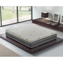 Sur-Matelas 180x200 en mousse à mémoire de forme de 10 cm avec revêtement amovible en aloe vera